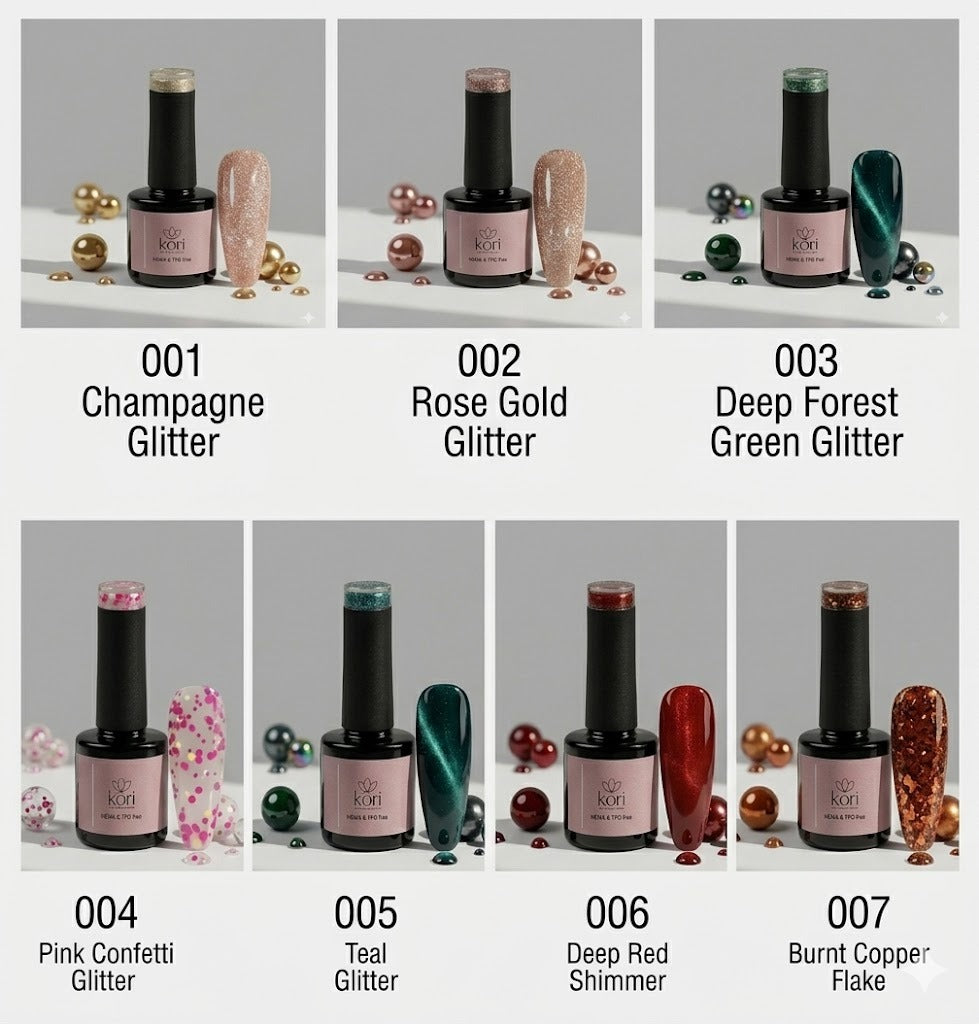 Kōri Giliter Gel Nail Paints | Long-Lasting Salon Formula | HEMA & TPO Free